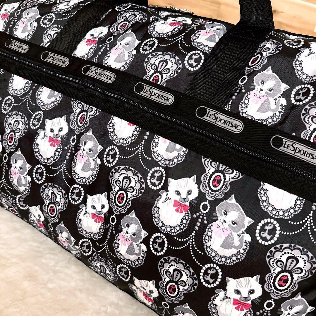 LeSportsac Cat Pattern Large Boston shoulder bag hand bag