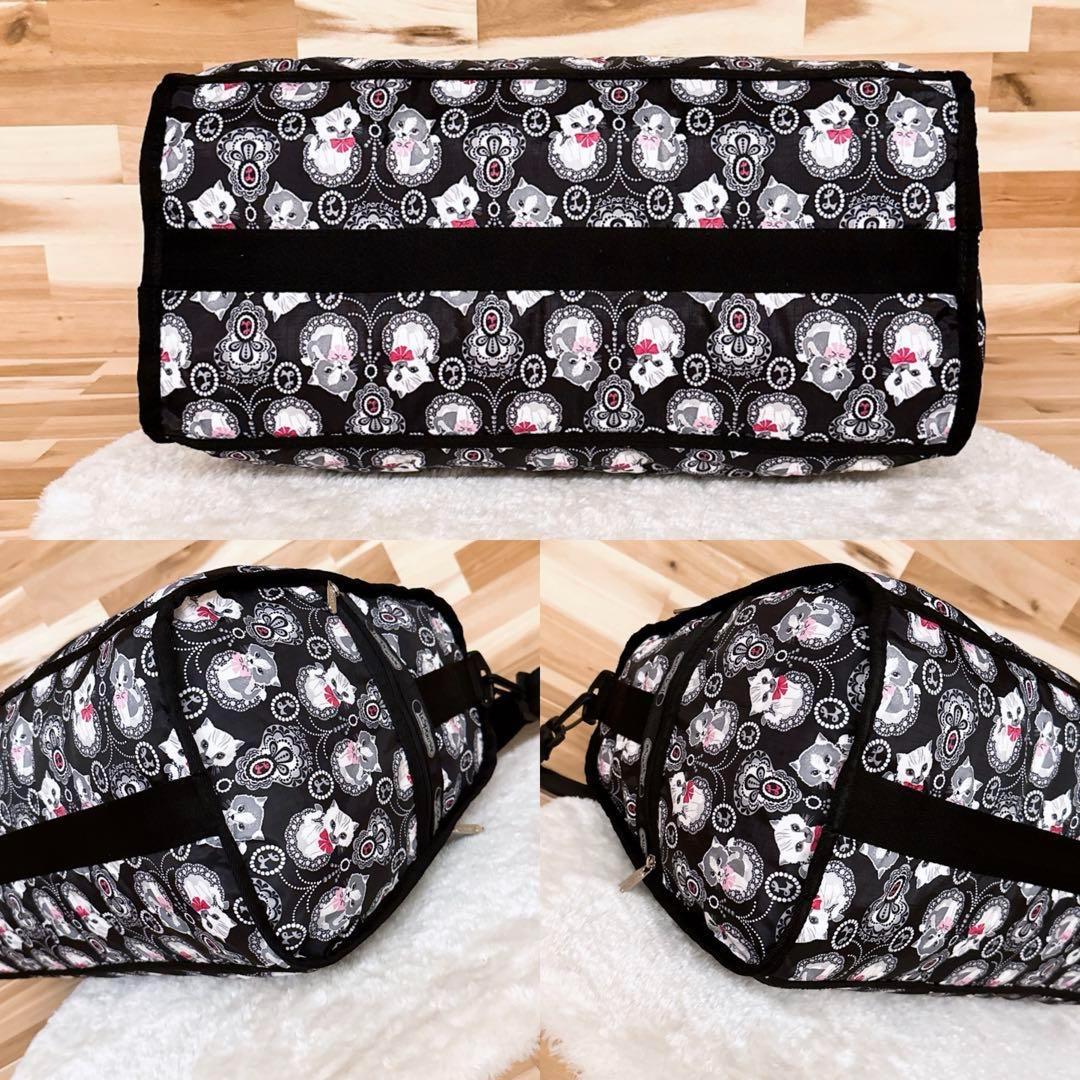 Rare LeSportsac Cat/Kitten Lace Pattern 2-Way Boston Bag