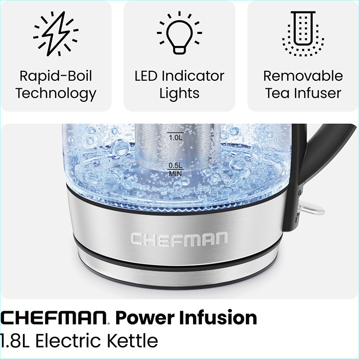 1.8L Electric Glass Kettle, Removable Tea Infuser-hfjgf8