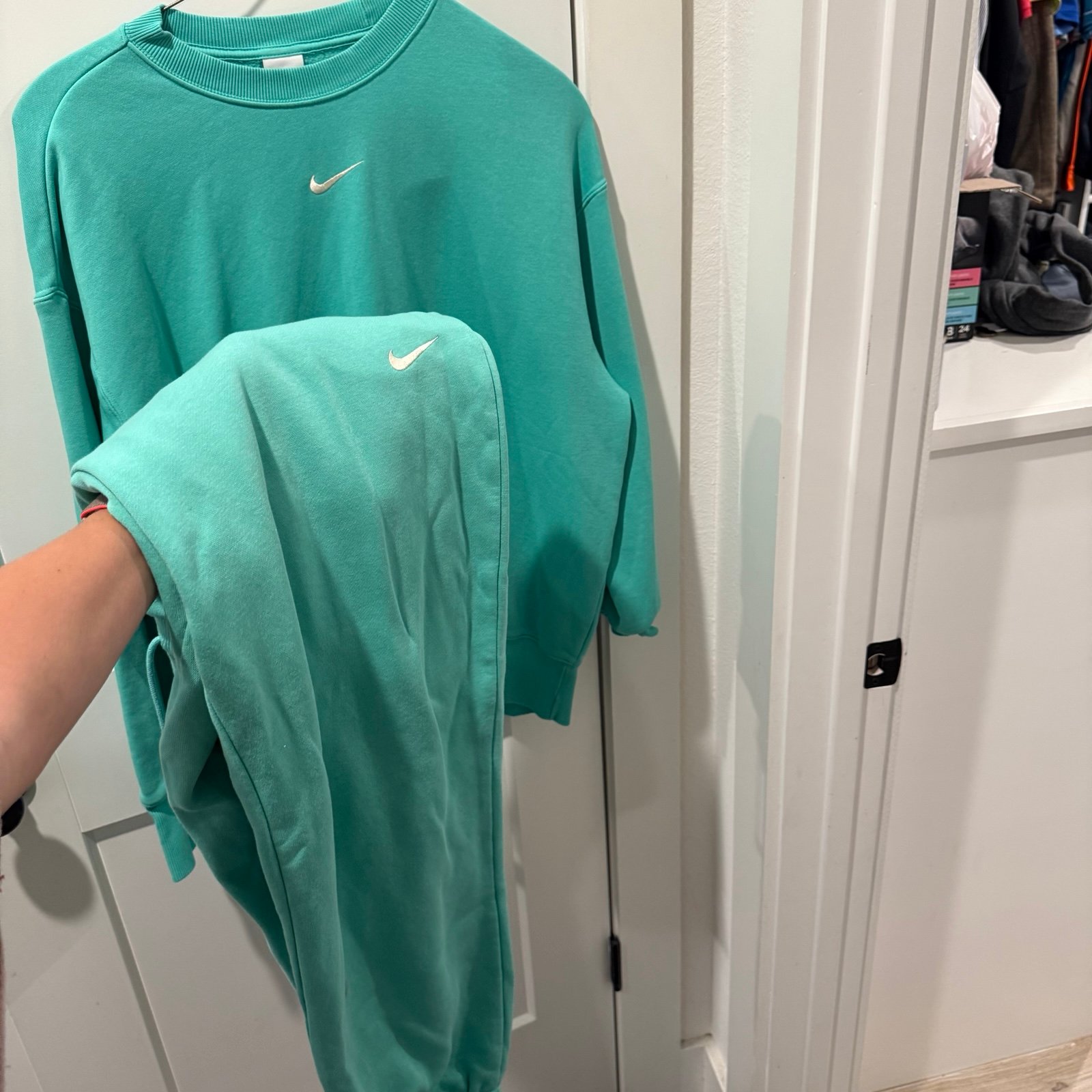 Nike mint green Phoenix sweatshirt and pants set
