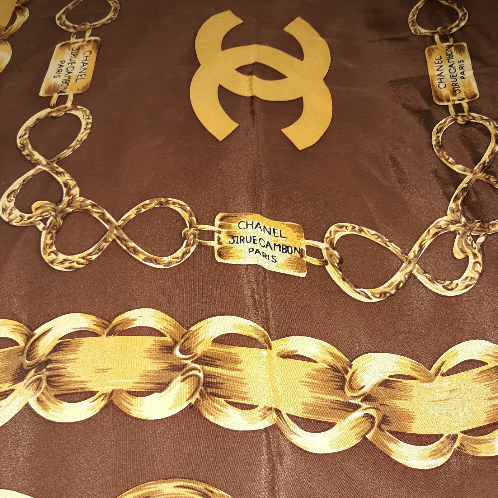 Vintage Chanel 33x32 hand silk made in Paris