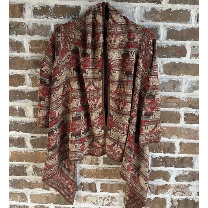 Ralph Lauren Sweater Cardigan Waterfall Southwestern Aztec Southwestern S / M