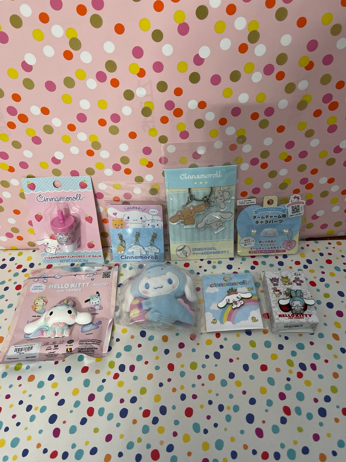 Sanrio Hello Kitty & Friends Cinnamoroll Charms Loungefly Pins Magnet Plush Set