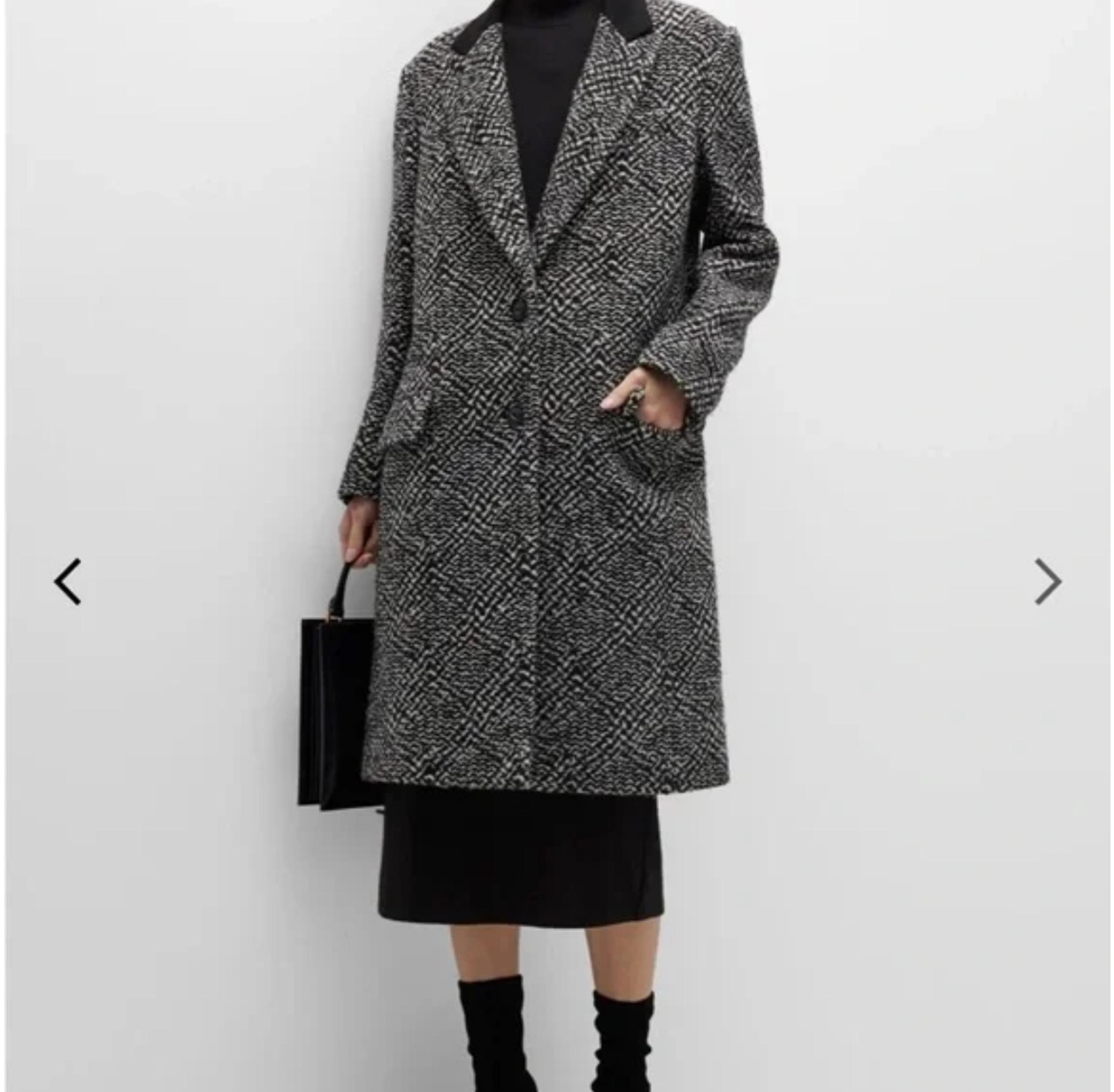 Rag & Bone Black and White Wooster Wooly Coat - Sz Small