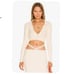 NWT For Love and Lemons Mona Cropped Polo Sweater in Ivory Sz Medium