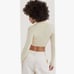 NWT For Love and Lemons Mona Cropped Polo Sweater in Ivory Sz Medium