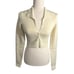 NWT For Love and Lemons Mona Cropped Polo Sweater in Ivory Sz Medium