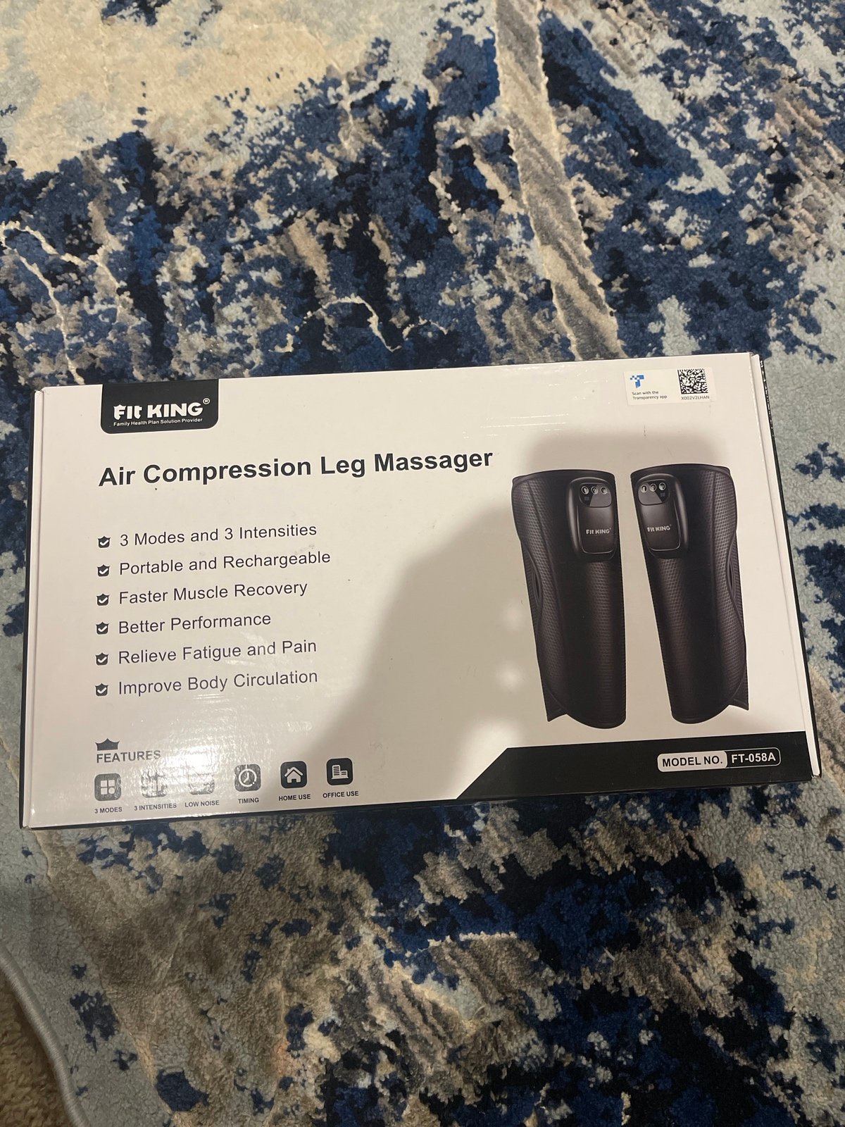fit king air compression leg calf massager FT-0058a New