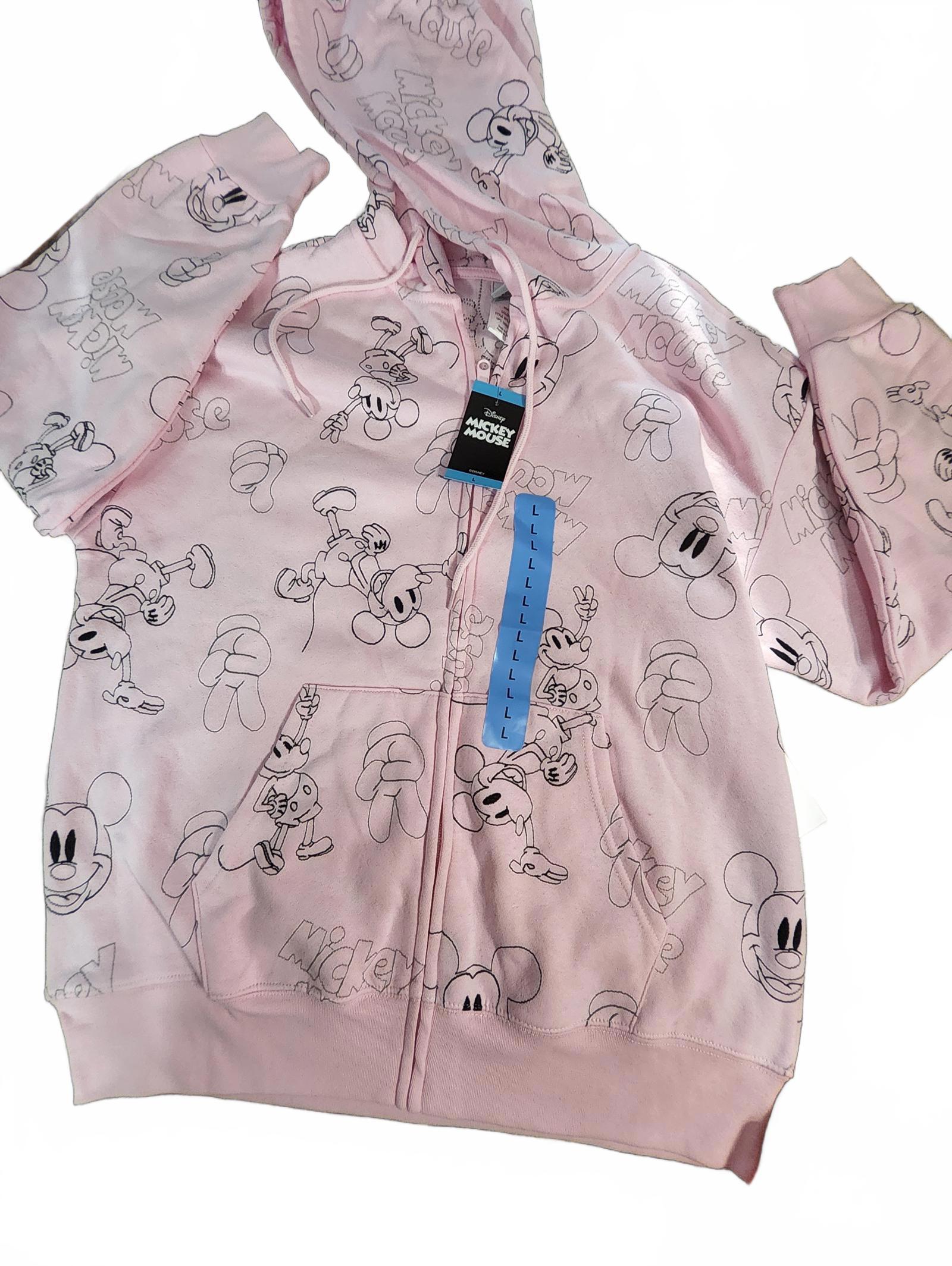 Disney Mickey Mouse Pink Hoodie - New, Size Large