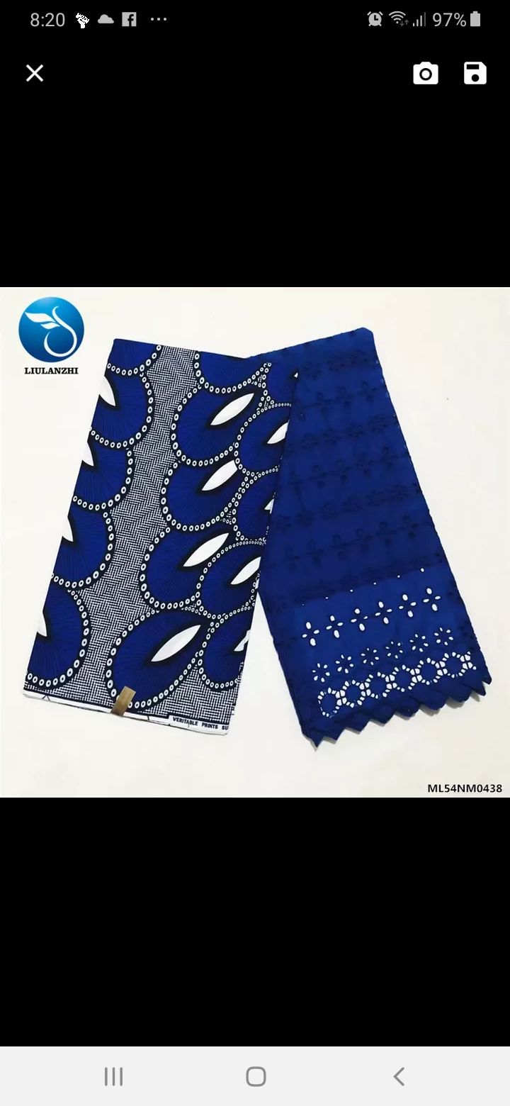 African printed fabric with plain dry la