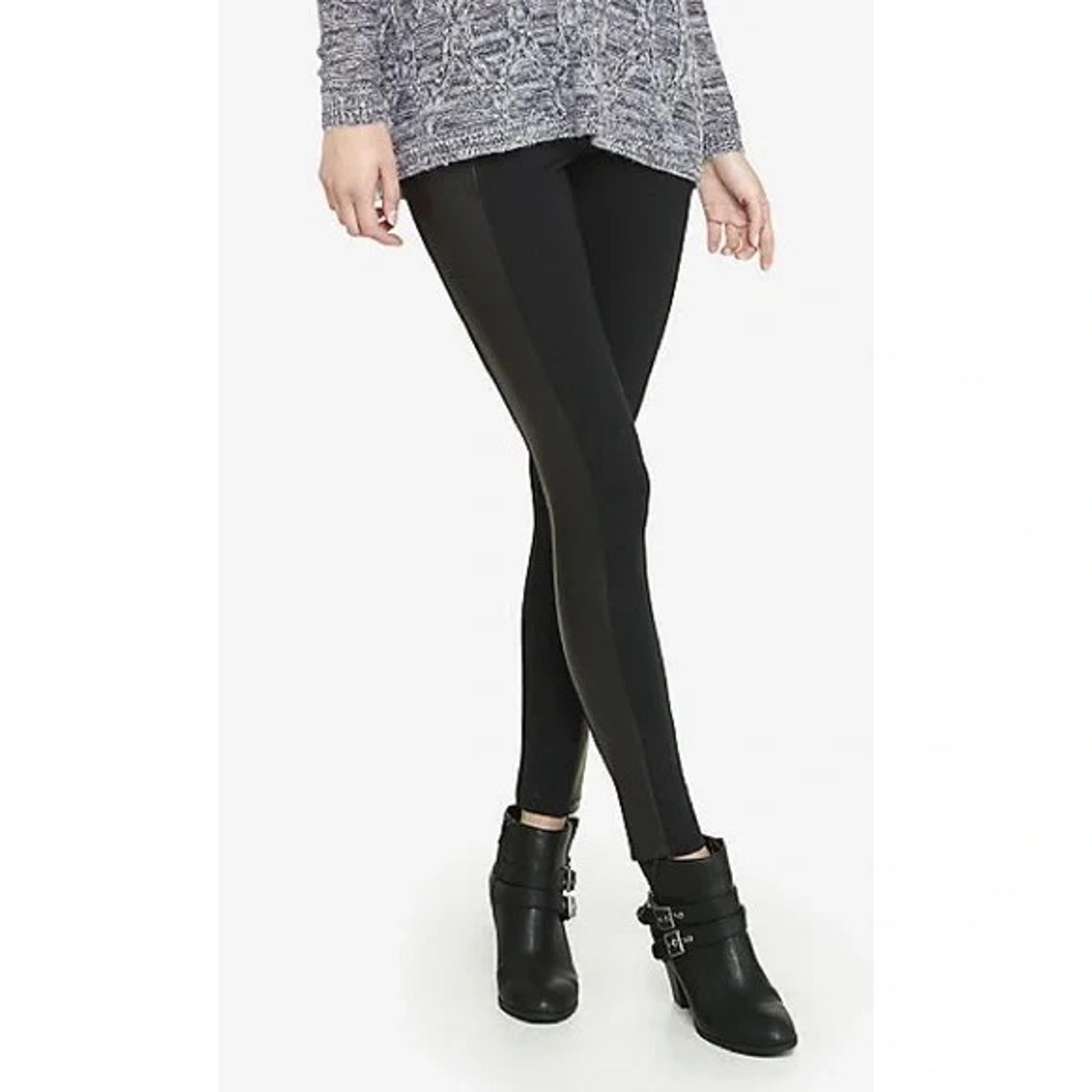 Express Black Textured Scuba Side Panel Legging