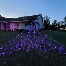 Halloween Giant Spider Web Lights, 19.7ft x 14.7ft Lighted White Spider