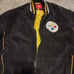 NFL Pittsburgh Steelers Team Varsity Jacket Black Leather XxL Patch Full Zip