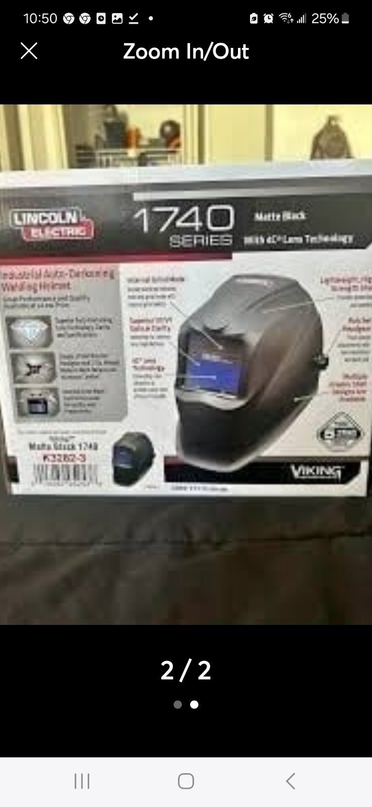 Lincoln Electric Viking 1740 Black Variable Shade Welding Helmet