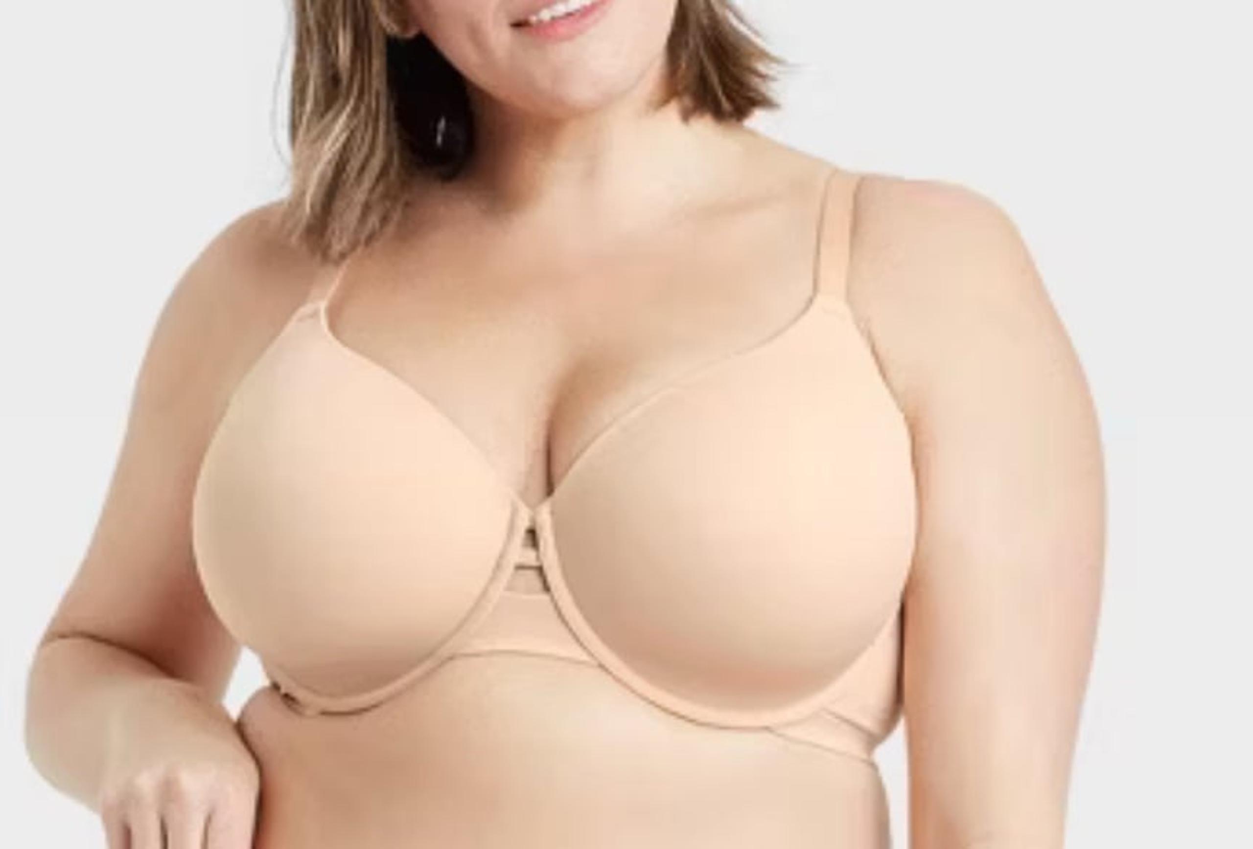 Auden Women's 44DDD Back Smoothing Bra Underwire Beige