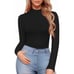 MANGOPOP Long Sleeve Body Suit Mock Turtle Neck Zip Up Bodysuit Size X Large