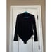 MANGOPOP Long Sleeve Body Suit Mock Turtle Neck Zip Up Bodysuit Size X Large