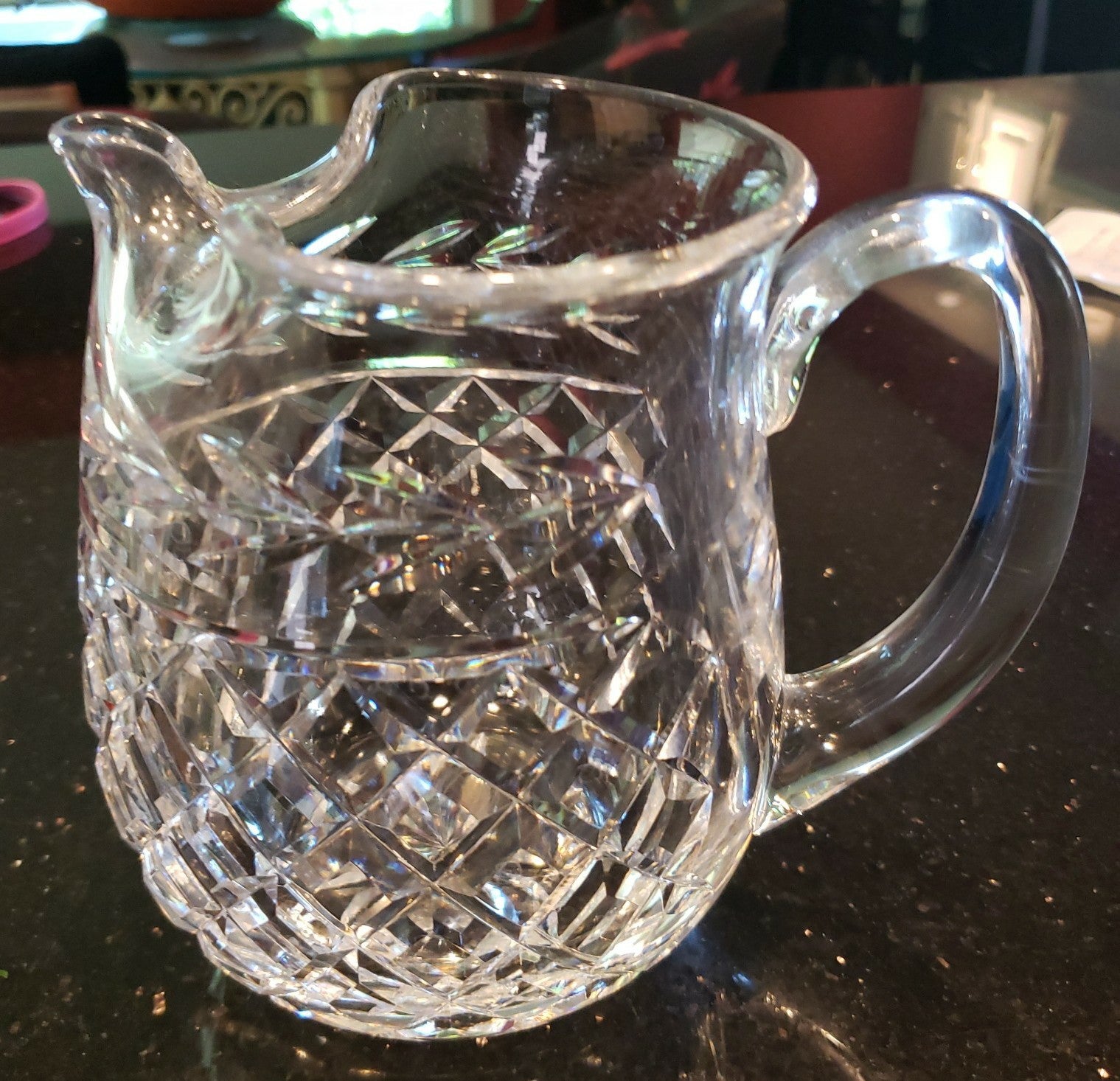 Lead Crystal water pitcher with ice lip