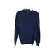 Black Brown 1826 Sweater Mens Large Blue 100% 2 Ply Cashmere Long Sleeve V-Neck