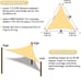117 × 117 × 117 Triangle Sun Shade Sail Canopy for Patio Garden Yard Deck