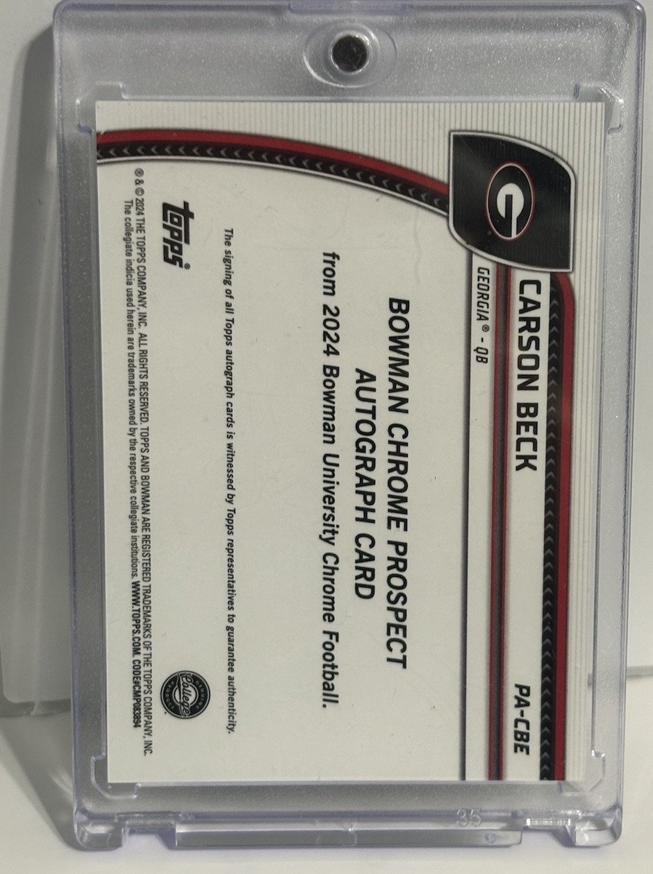 2023 Bowman Chrome U University CARSON BECK RC Green Refractor AUTO #/99