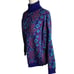 Vintage 80s Turtleneck Knit Pullover Sweater M Purple Floral Ski