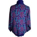 Vintage 80s Turtleneck Knit Pullover Sweater M Purple Floral Ski