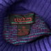 Vintage 80s Turtleneck Knit Pullover Sweater M Purple Floral Ski