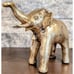Solid Brass VTG Trunk Up Elephant Nice Patina Figurine Shelf Sitter 4 in. High