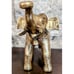 Solid Brass VTG Trunk Up Elephant Nice Patina Figurine Shelf Sitter 4 in. High