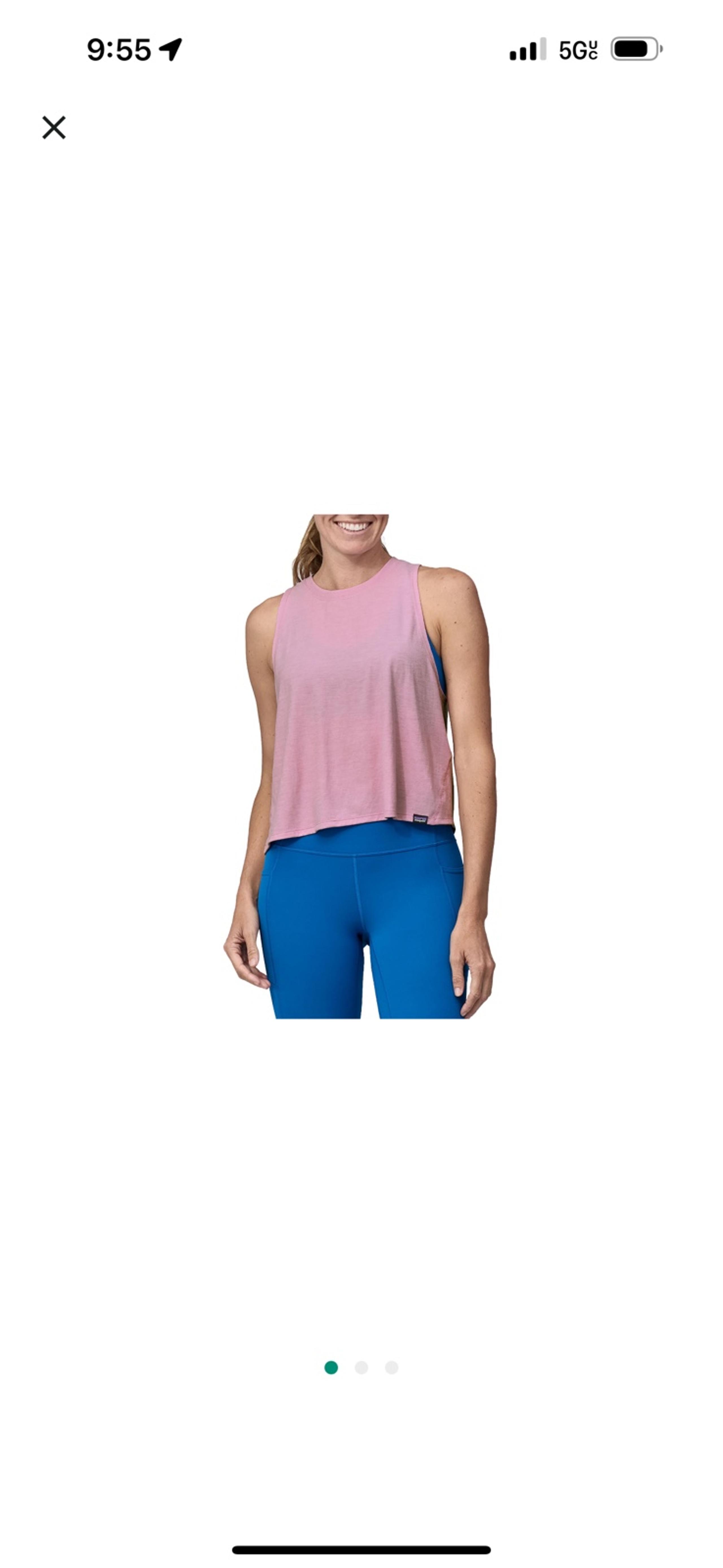 New Women’s Patagonia Capilene tank top cropped quick-drying pink medium $48