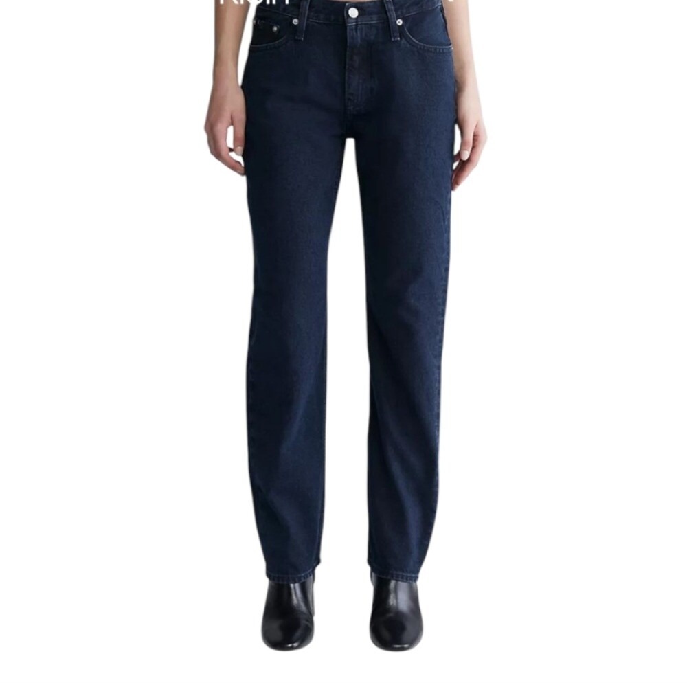 Calvin Klein Jeans Womens 10x30 Slim Fit Straight Leg Dark Wash Denim