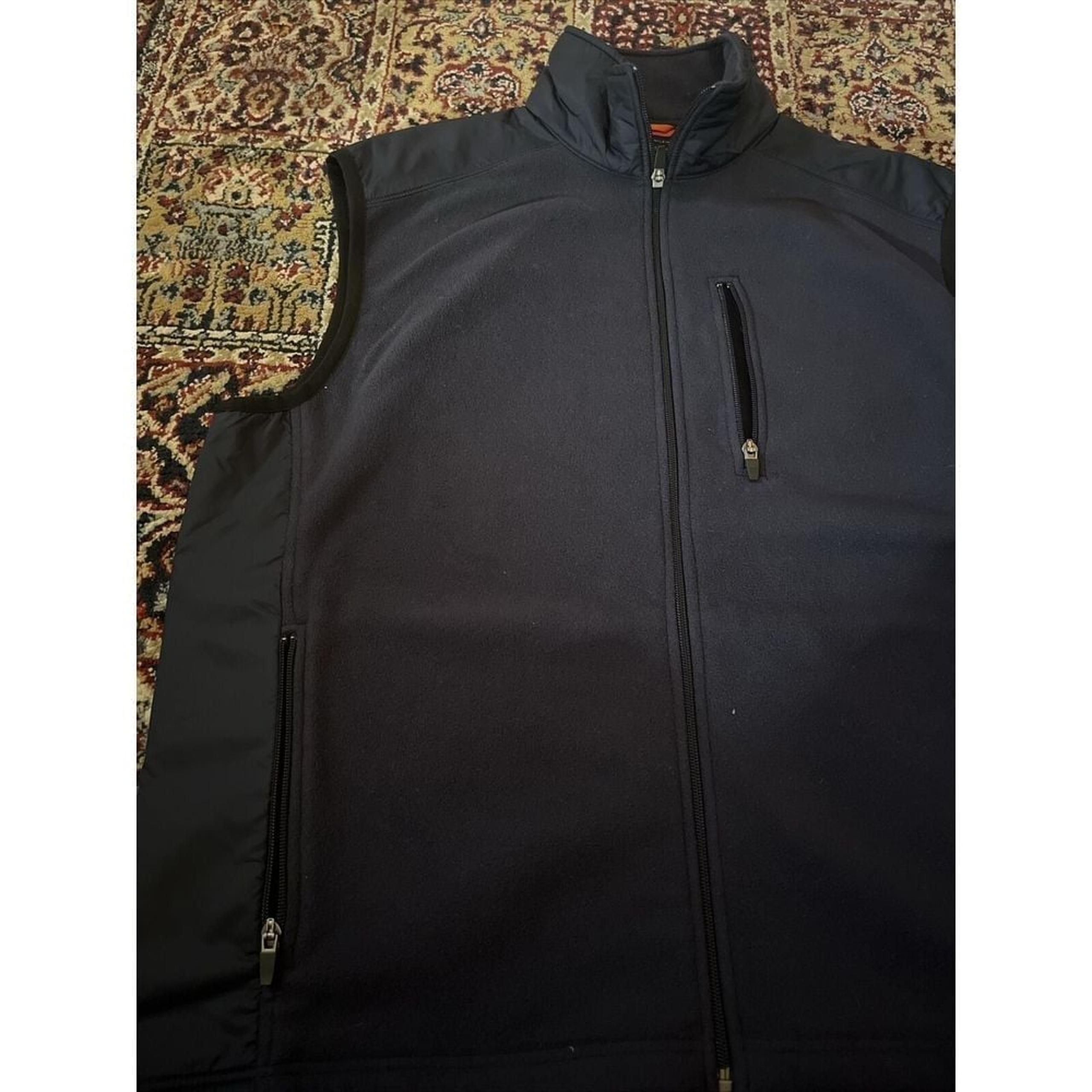 Tommy Hilfiger Men's Fleece Vest Size XL Navy Blue Full Zipper Front Jacket