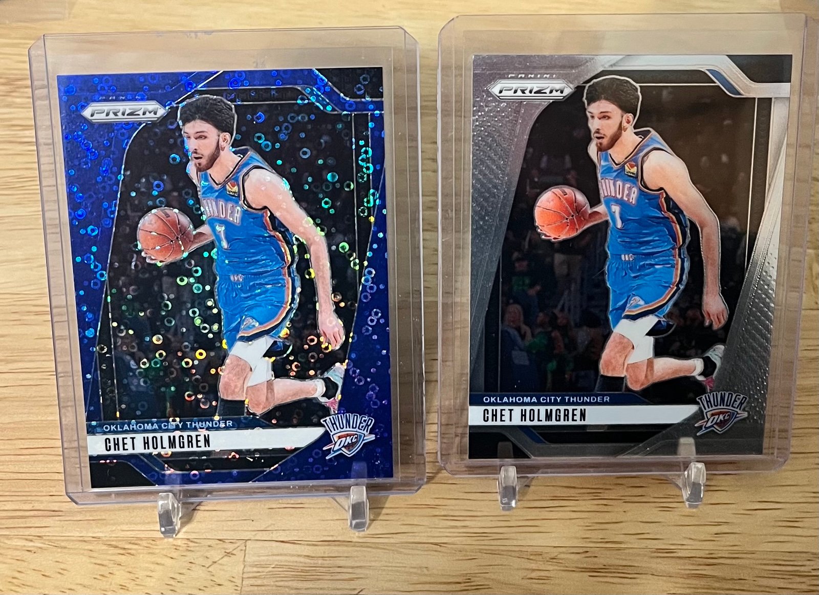 Chet Holmgren 2024-25 Prizm Fast Break Blue Disco 043/150 OKC Thunder