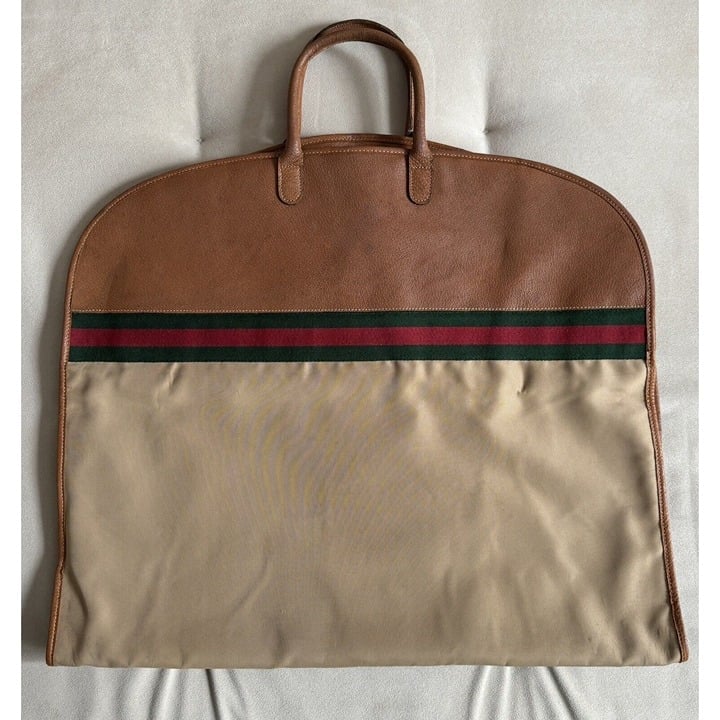 Vintage Gucci Garment Travel Bag W Hanger Brown