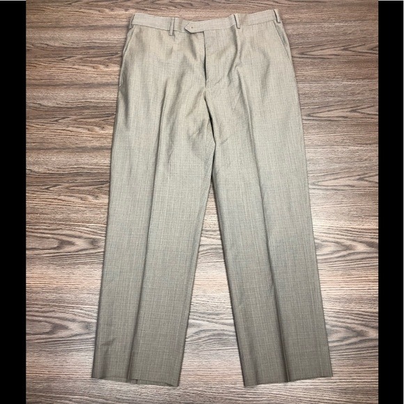 Santorelli Taupe Check Dress Pants 36x29