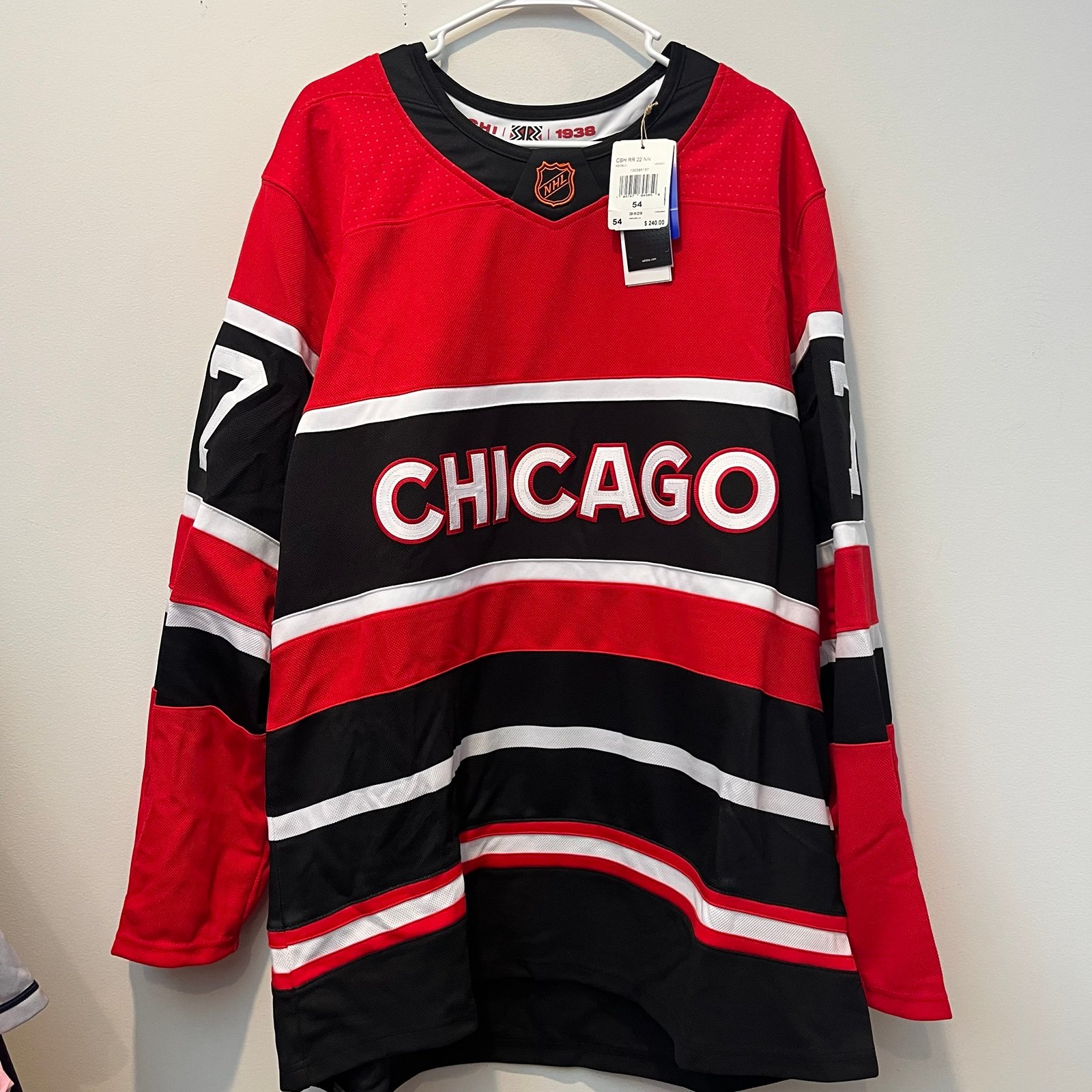 Chicago Blackhawks Retro Hockey Jersey, Dach #77 , Size 54 Adidas, New With Tags