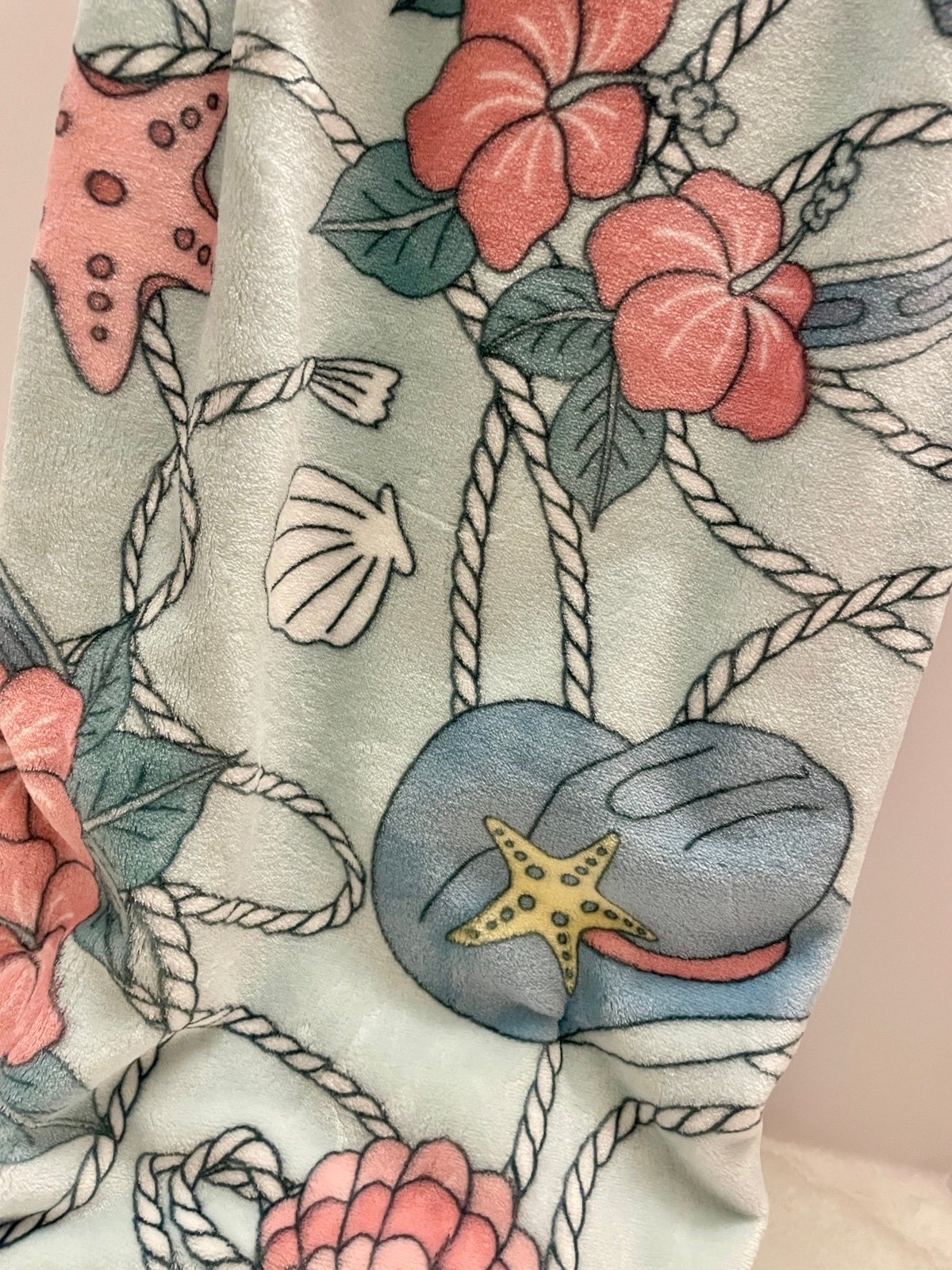 Mellow and Mod Teal Coastal Cowgirl Western Cowboy Throw Blanket NWT