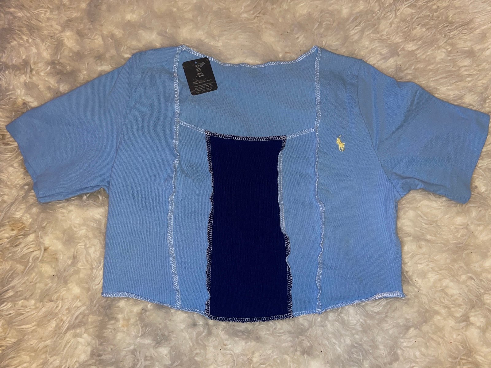 UO Urban Renewal Remade Polo Ralph Lauren Outseam Cropped Top