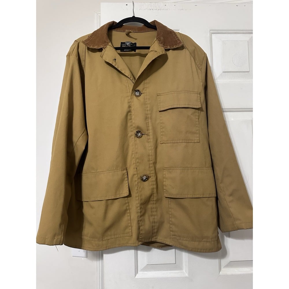 Vintage Upland Hunting Coat 60s Mens Lg Brown Limited Corduroy Collar Outdoors