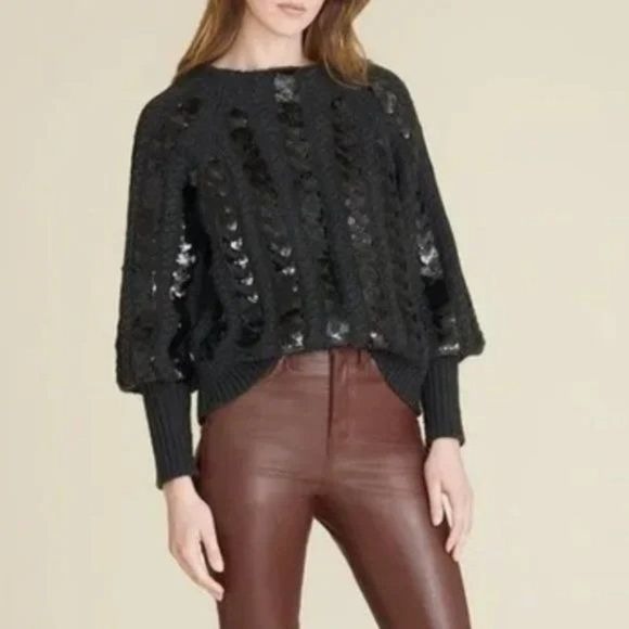 Veronica Beard Yola Pullover Sequin Sweater
