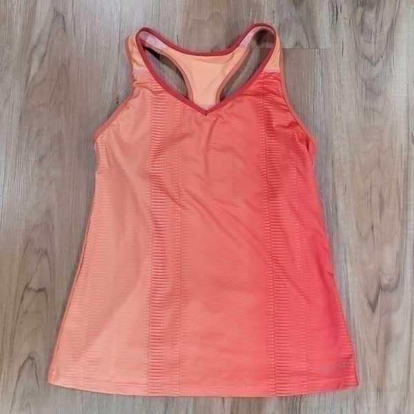 Moving Comfort Coral Racerback Athletic Tanktop w/Bra Insert Large