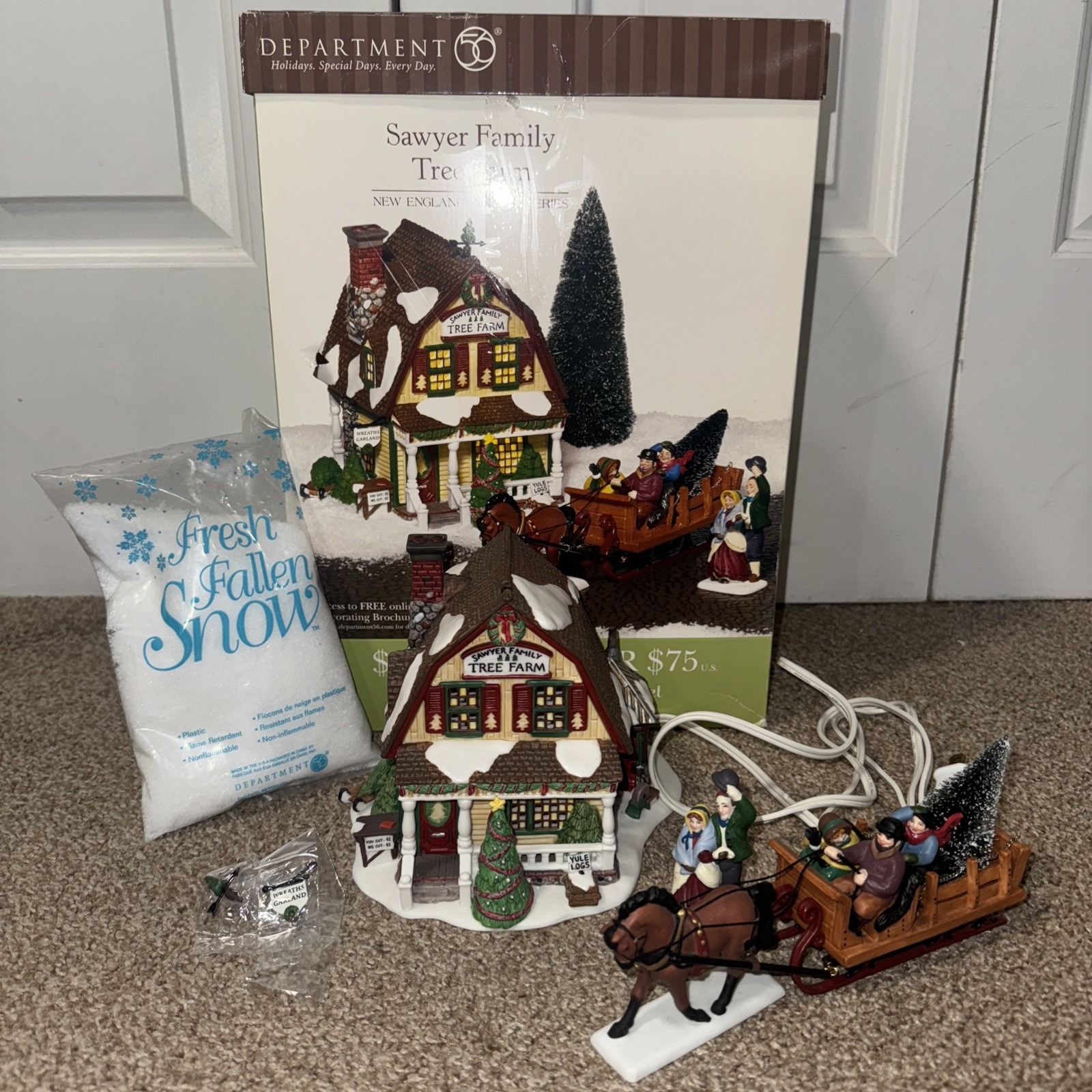 Dept 56 New England Village Series #56671 Sawyer Family Tree Farm Christmas