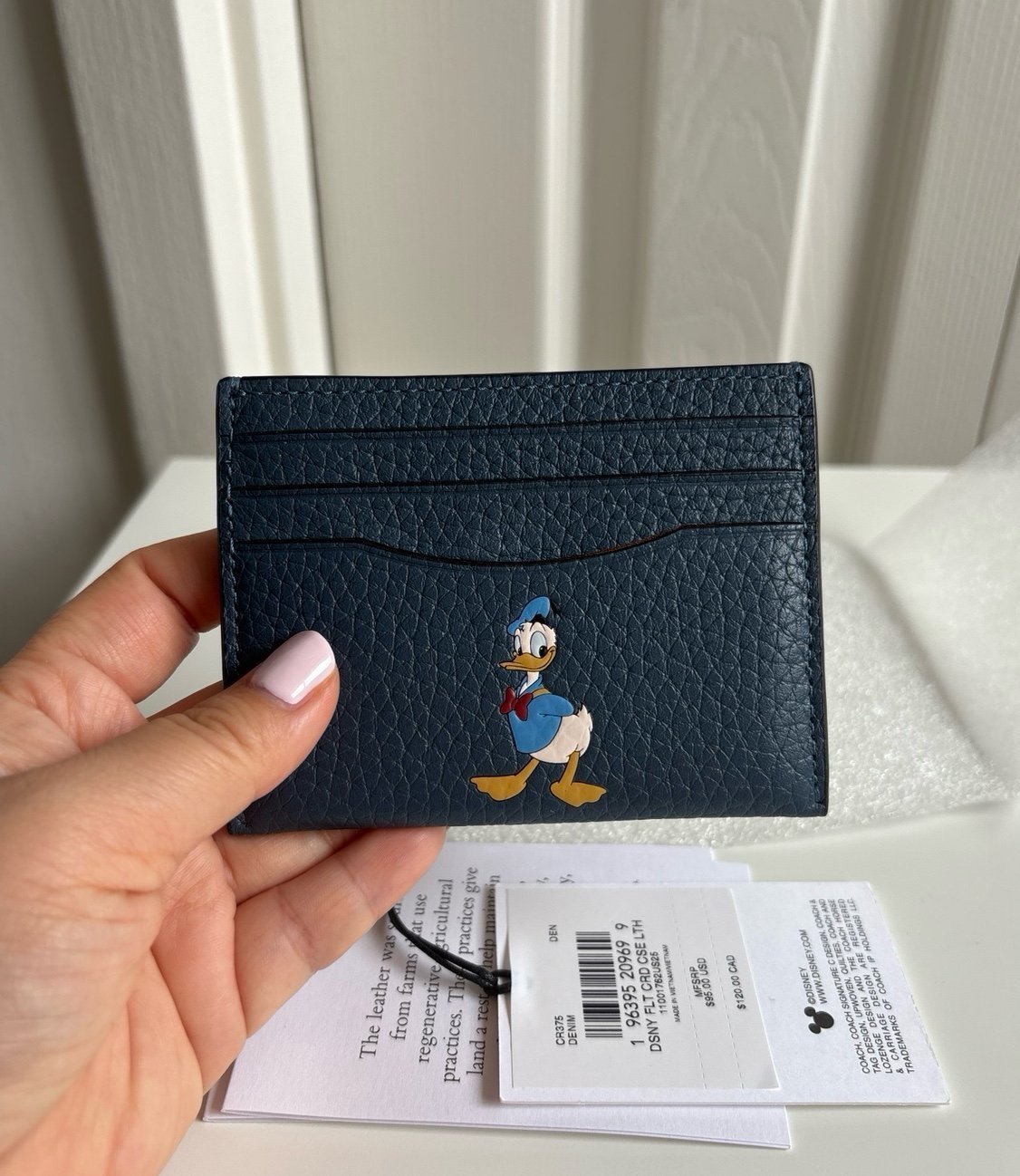 NWT Coach X Disney Card Case In Regenerative Leather With Motif CR375