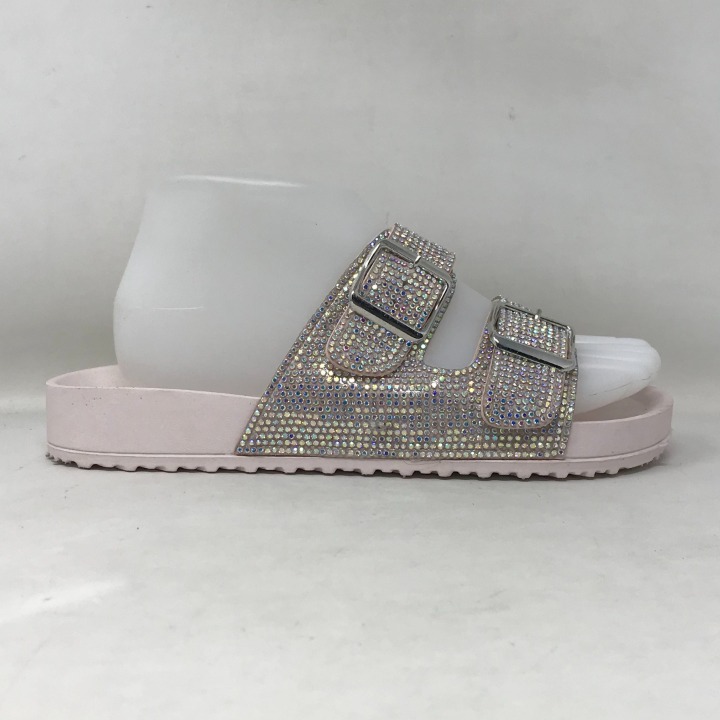 Steve Madden Girls Teddy Pink Slide Sandals Comfort Double Strap Slip On Size 4