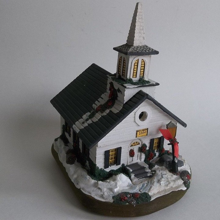 Vtg Music Box St. Nicholas Chapel Pauline Ralph Wood Christmas Amazing Grace