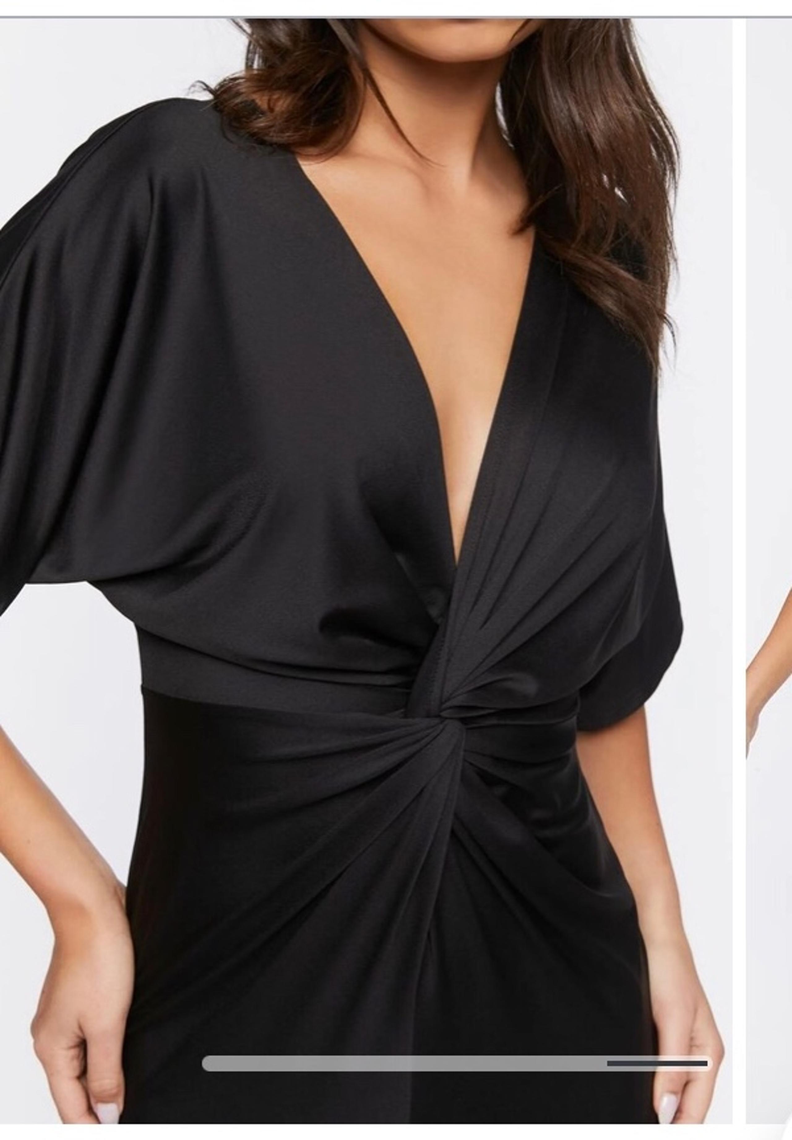 BCBGeneration front twist batwing sleeve midi dress satin bodycon dress
