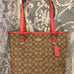 Coach ZIP TOP TOTE IN OUTLINE SIGNATURE