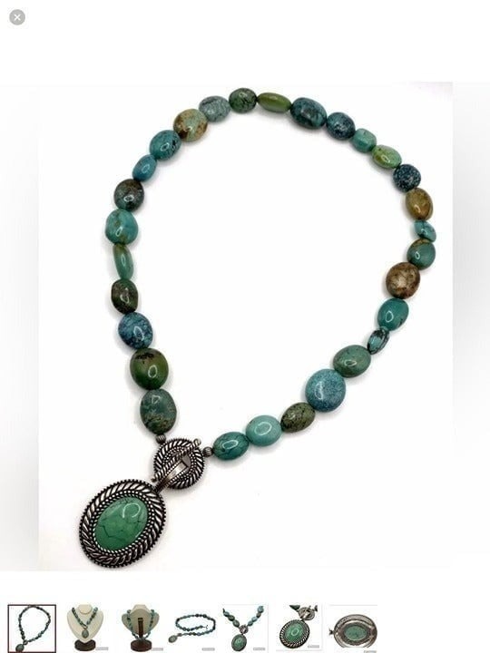 Carolyn Pollack Sterling Silver blue Turquoise Necklace & Enhancer