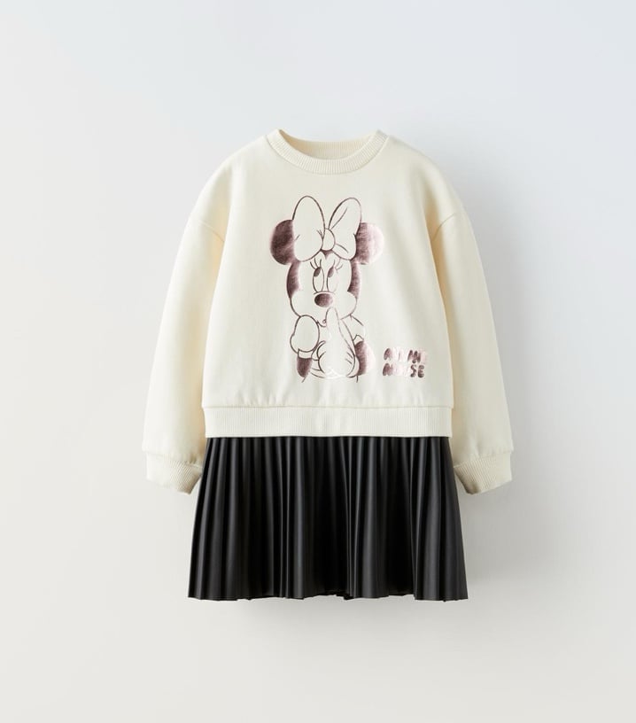 Zara toddler girls FAUX LEATHER MINNIE MOUSE DISNEY DRESS 5/6Y